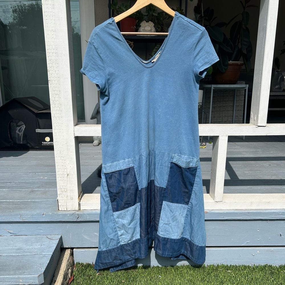 Anthropologie holding horses patchwork denim dress size XS/S